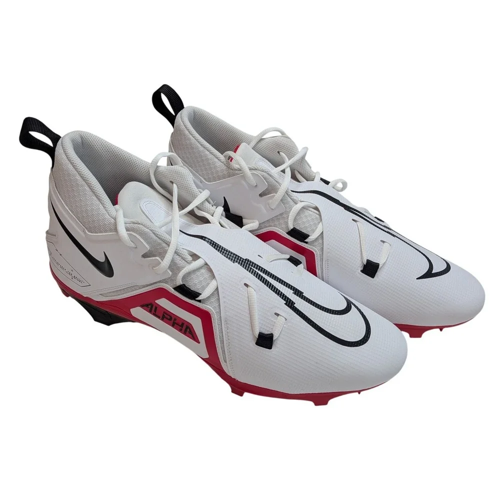 Nike Alpha Menace Pro 3 Football Cleats Men's Size 16 CT6649-103 White Red